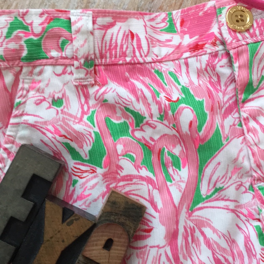 🌴LILLY PULITZER Girl’s  Flamingo Print Shorts - Picture 4 of 8